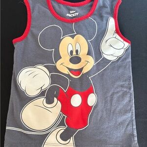 Disney Gray Tank Top with Red Trim & Mickey Graphic